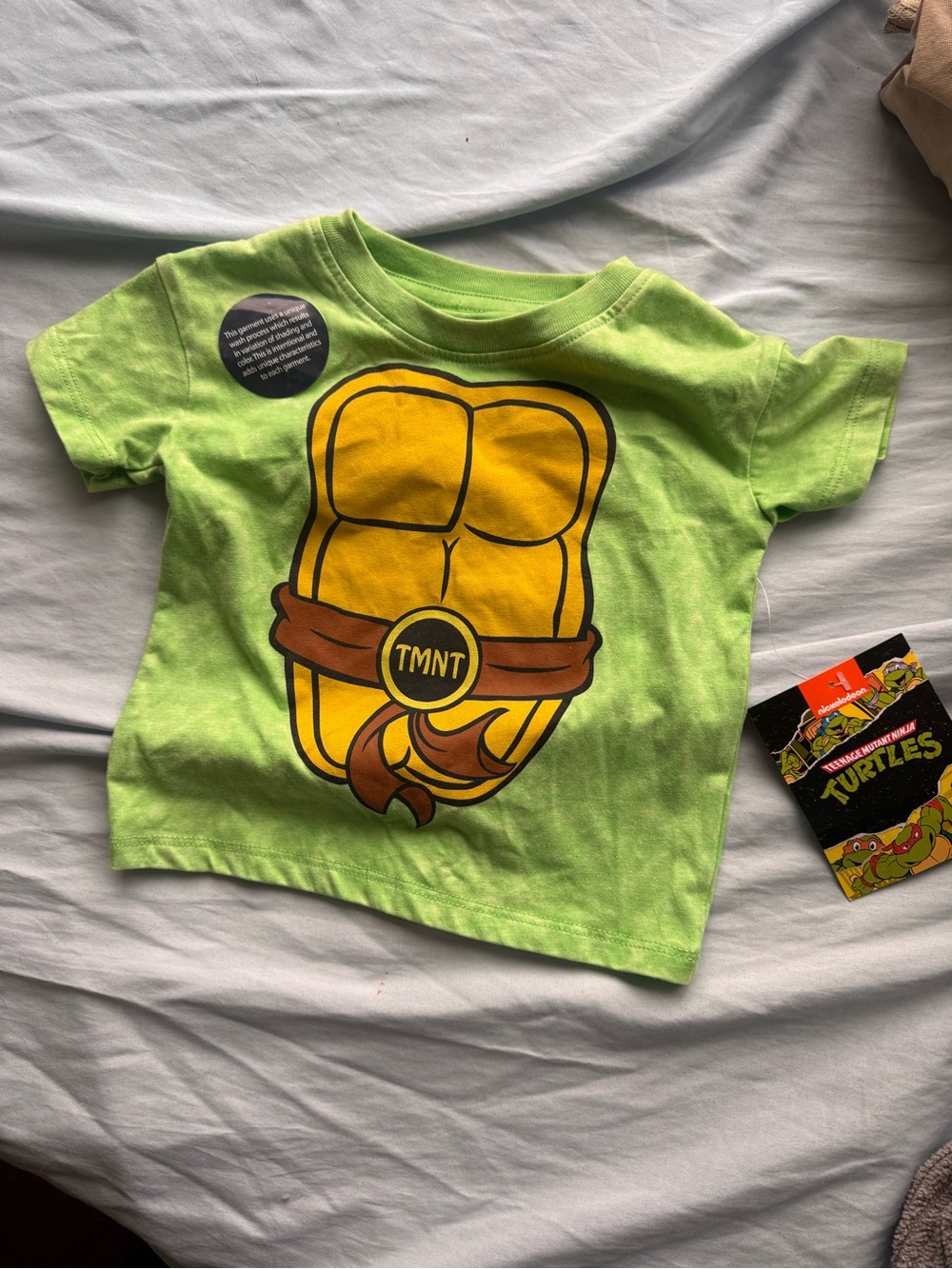 Nickelodeon TMNT Bright Lime Green & Yellow Shell Graphic Tee